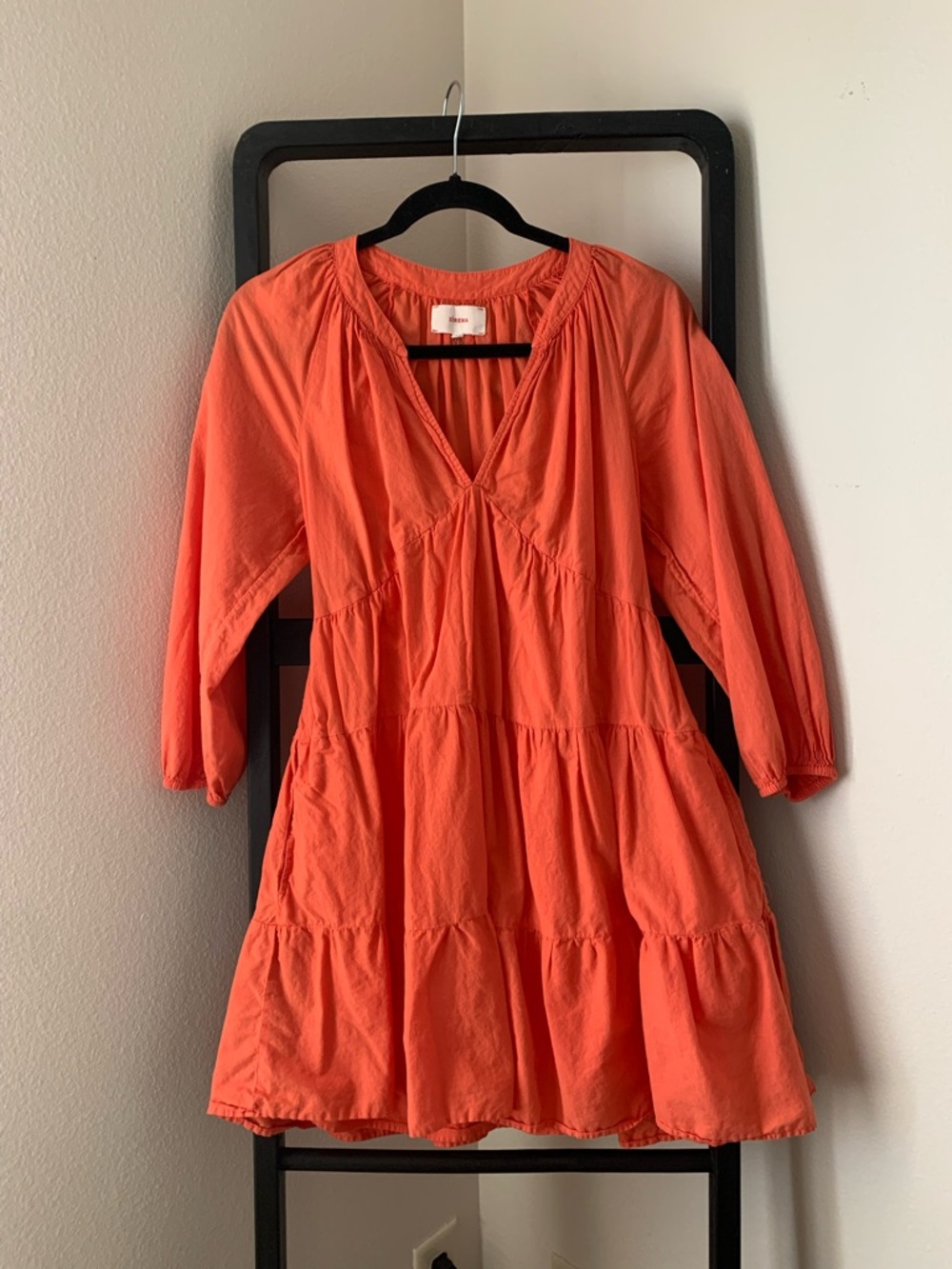 Women’s XS Xirena Mandarin Nadia Mini Orange Dress Boho Poplin